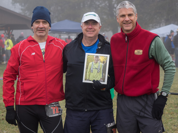 Honoring a Fallen Friend - From Left; Brian Woods, Rick Bothwell and Matthew Patten with Aaron Buffington